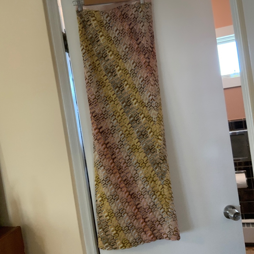 Missoni metallic long skirt with slit and side zipper